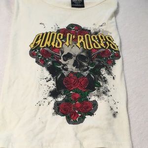 Black Frog Entities Inc Guns & Roses cream short sleeved tee shirt size Large